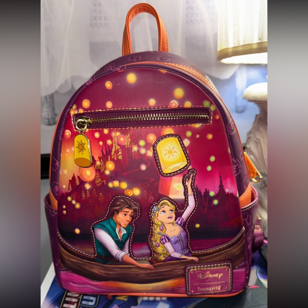 Loungefly Rapunzel & Flynn Lantern Scene Mini Backpack - Disney Glow in the Dark